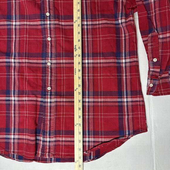 Ralph Lauren Blaire Shirt Red Button Up Long Sleeve Blake Cotton Blue Pony Large - Picture 8 of 10